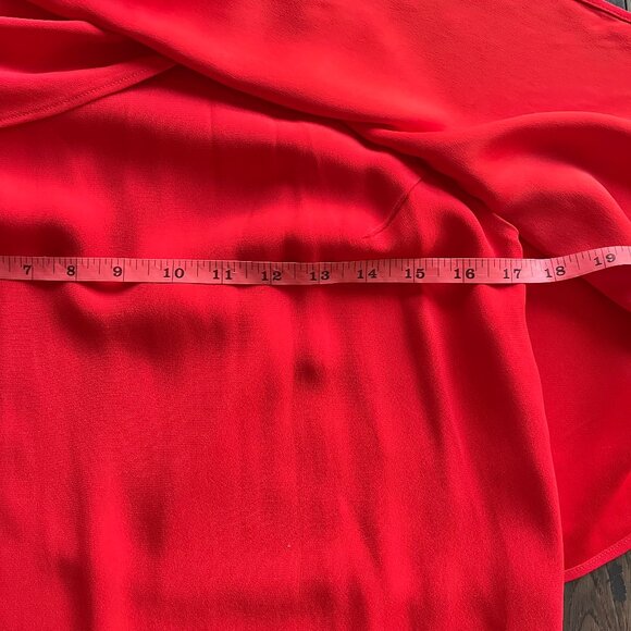 Zara Woman Red Crepe Cold Shoulder Flutter Sleeve Sheath Dress Size S - Picture 5 of 7